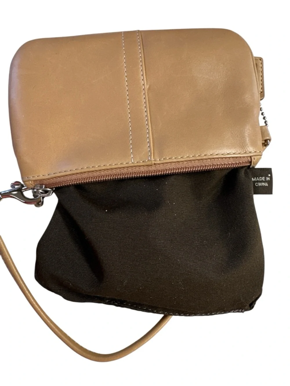 Coach Small Wristlet Camel Tan Smooth Leather Style F42389 - Picture 3 of 3